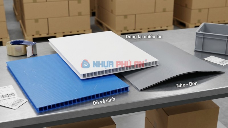 Tấm nhựa Danpla PP rãnh ruột tái sử dụng nhiều lần