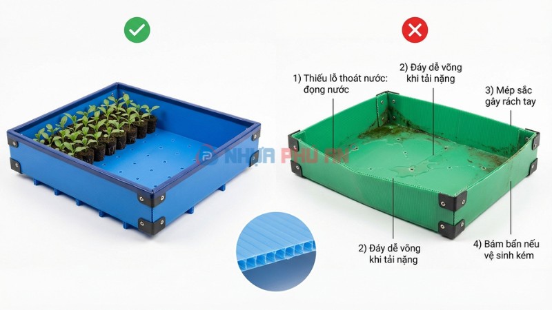 Rủi ro khi làm khay trồng cây bằng Danpla