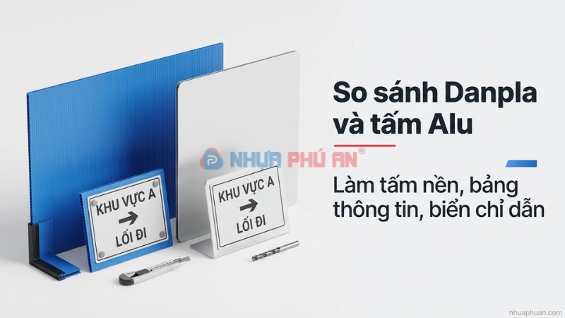 So sánh Danpla và tấm Alu trong làm tấm nền, bảng thông tin, biển chỉ dẫn