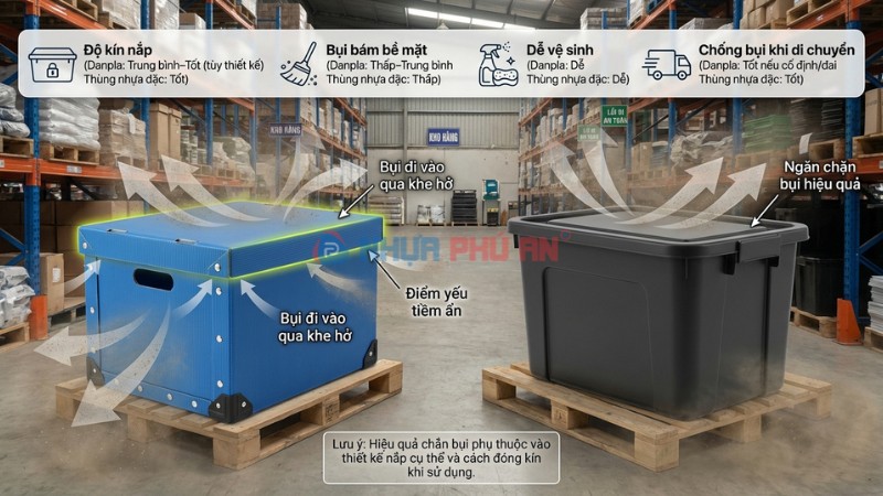 So sánh khả năng chống bụi giữa danpla và nhựa đặc