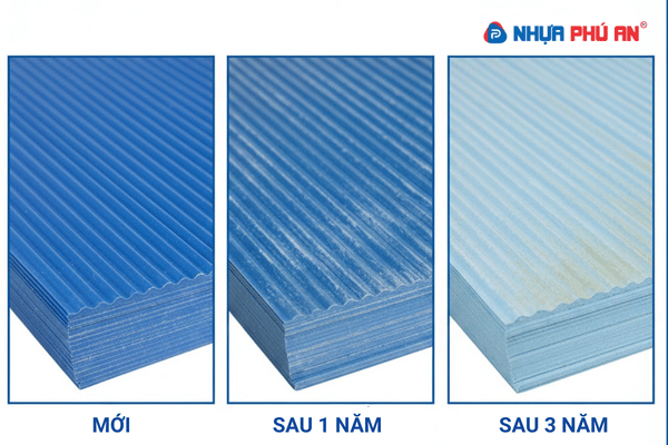 Tấm Danpla có bị đổi màu theo thời gian không?