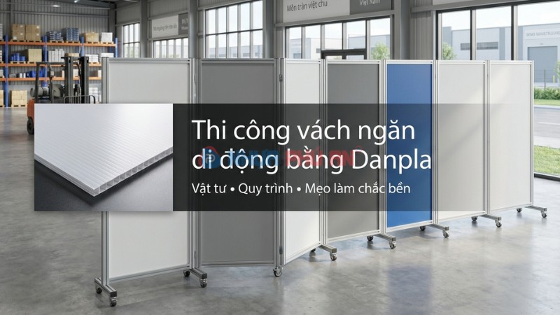 Hướng dẫn thi công vách ngăn di động bằng Danpla chắc, gọn, dễ di chuyển