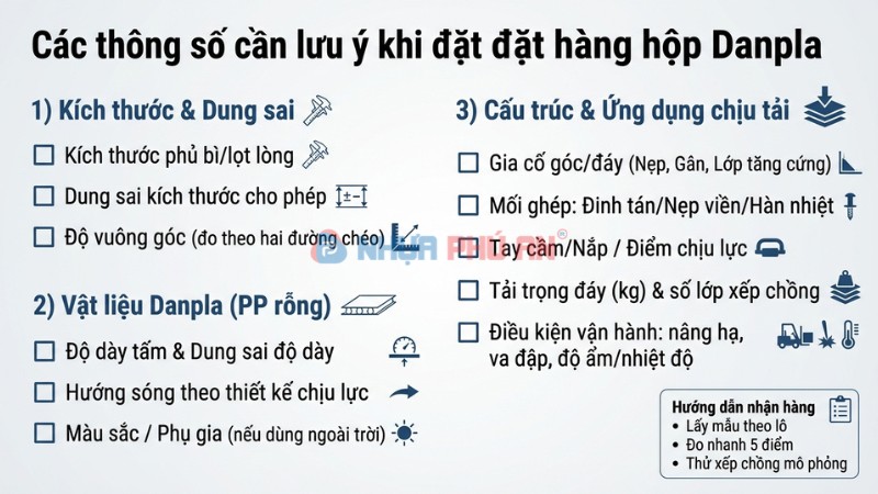 thông số cần chốt khi đặt thùng Danpla