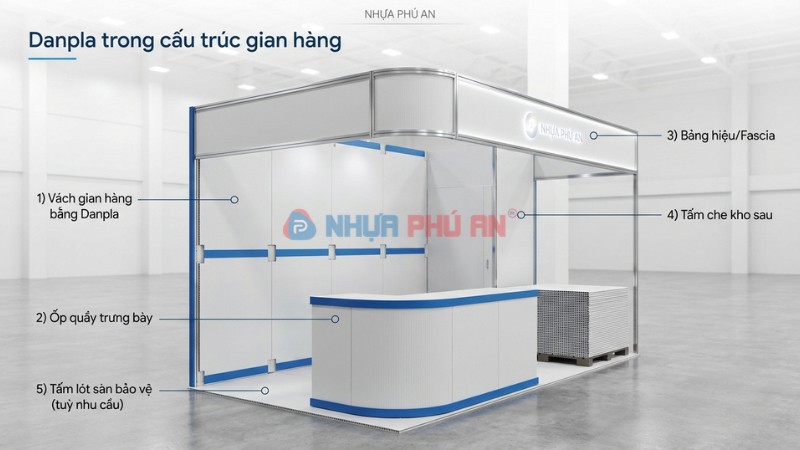 Ứng dụng Danpla trong cấu trúc gian hàng triển lãm