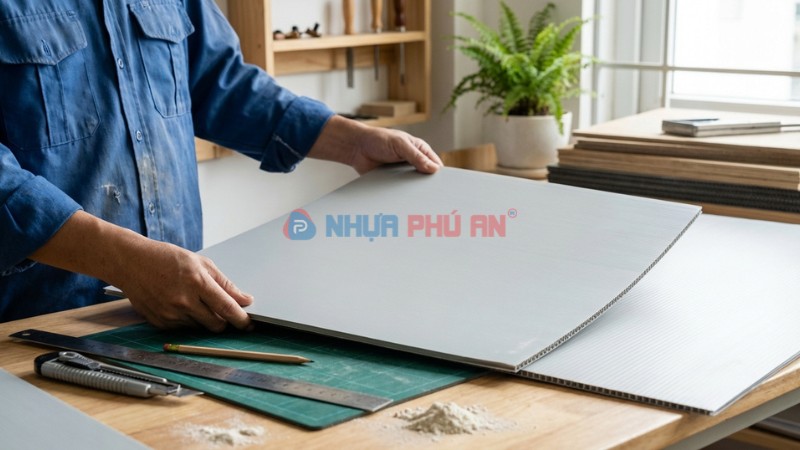 Tấm nhựa Danpla nhẹ, dễ cắt và chống ẩm khi ứng dụng trang trí nội thất