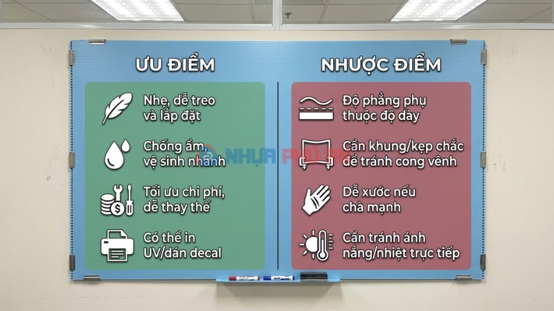 Ưu nhược điểm dùng tấm Danpla làm bảng phân ca