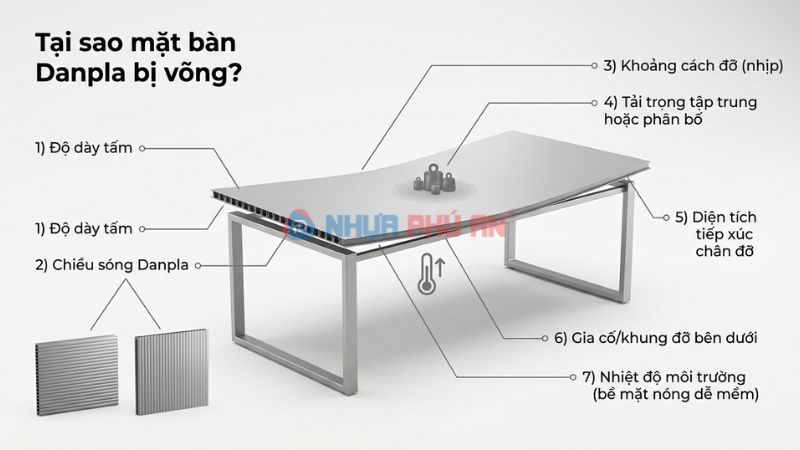 Yếu tố quyết định mặt bàn Danpla chắc hay bị võng