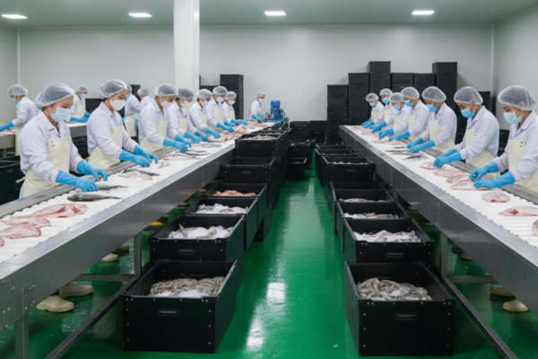 Thùng nhựa Danpla cho ngành chế biến hải sản – Giải pháp tối ưu hóa quy trình