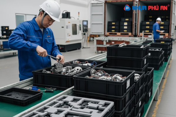 Thùng nhựa Danpla cho ngành cơ khí – Giải pháp tối ưu hóa quy trình