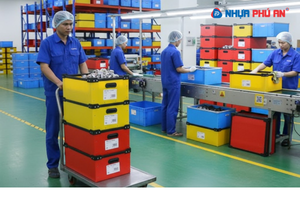 Thùng nhựa Danpla cho ngành công nghiệp nhẹ – Giải pháp tối ưu hóa quy trình