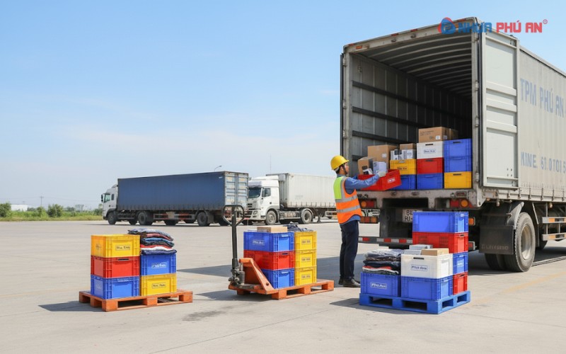 Ứng dụng của tấm nhựa, thùng nhựa Danpla trong ngành logistics hiện đại
