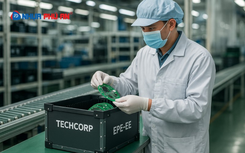 Ứng dụng của thùng nhựa danpla trong ngành điện tử
