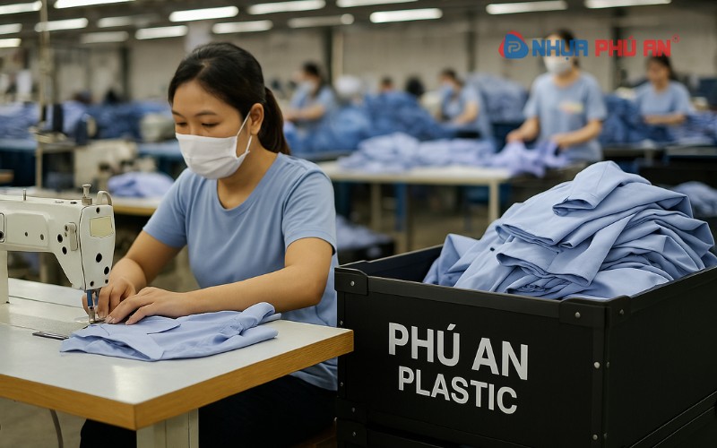 Các ứng dụng của thùng nhựa danpla trong ngành may mặc