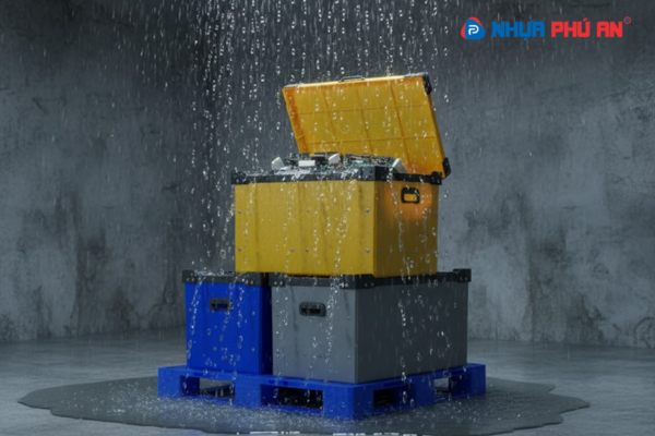 Những lưu ý khi sử dụng thùng nhựa Danpla trong môi trường ẩm ướt