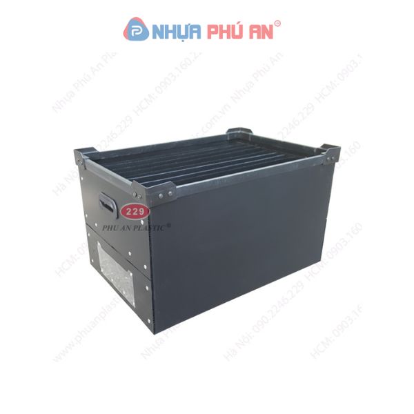 Thùng nhựa danpla chống tĩnh điện có vách ngăn 10^4
