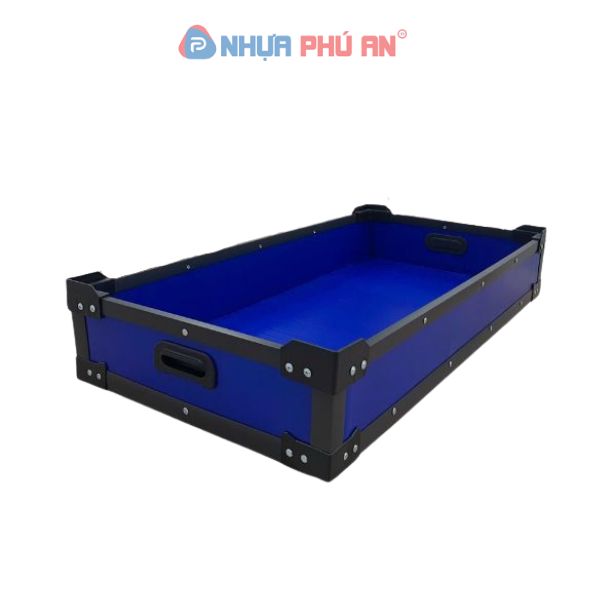 Thùng nhựa danpla thường góc D nẹp U8 tay cầm kín (Mã 26)
