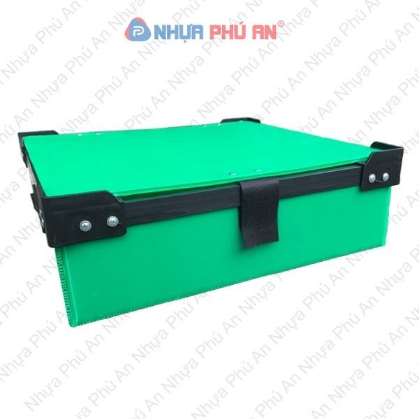 Thùng nhựa danpla xanh lá có vách ngăn PAV 07
