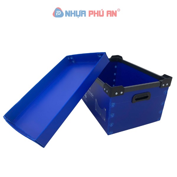 Thùng hộp nhựa danpla 1 lớp ghép thùng hàn nhiệt có nắp chụp