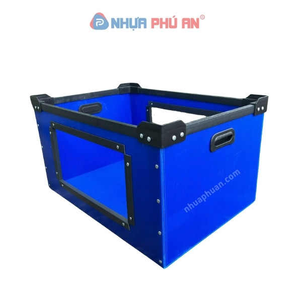 Thùng nhựa danpla viền đen có tay cầm