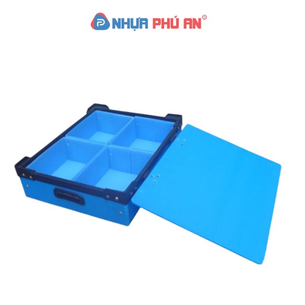 Thùng nhựa danpla xanh dương có vách PAV 09