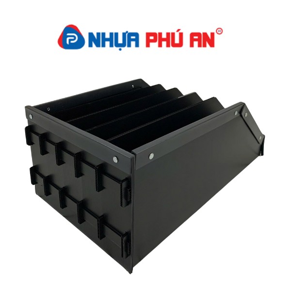 Khay nhựa danpla chống tĩnh điện có vách ngăn, tấm 5mm có nẹp xung quanh