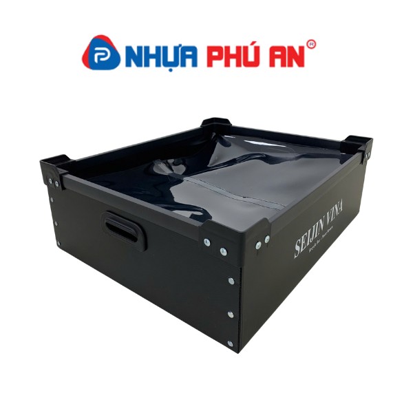 Thùng nhựa Danpla chống tĩnh điện 5mm có nắp PVC may nhám