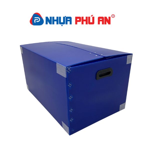 Thùng nhựa Danpla gập đáy 4mm nắp mở có dính đáy